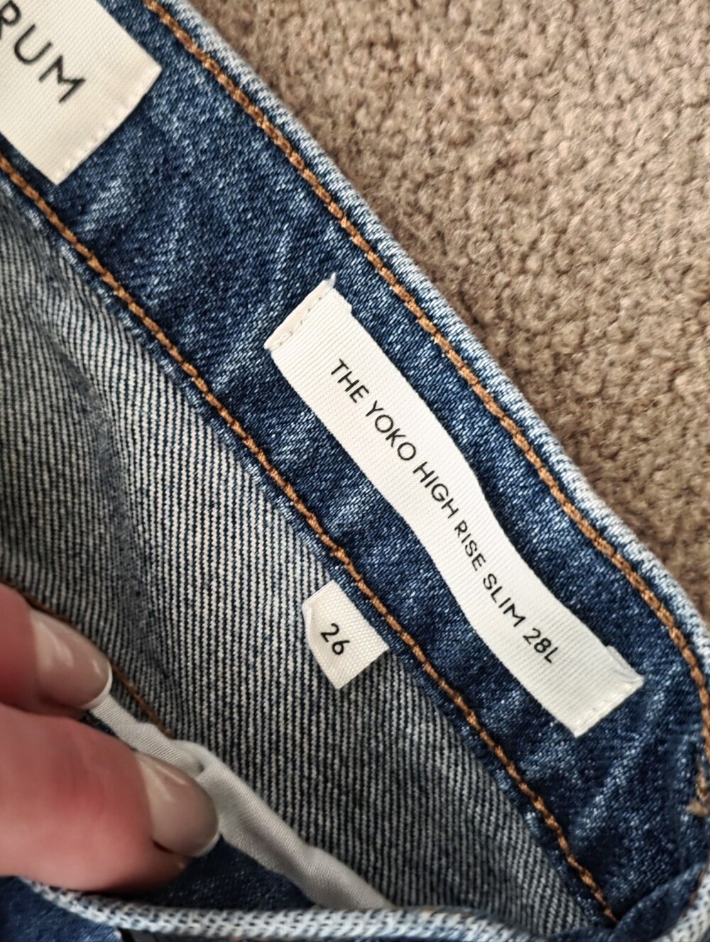 Denim Forum The Yoko High Rise Slim 26W 28L In 3Yrs bleu N Stormy (Medium Wash)